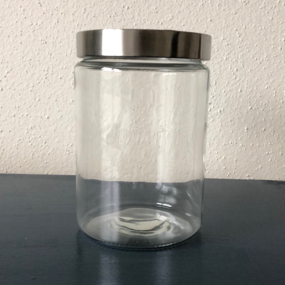 Crate and Barrel Glass Canister Jar